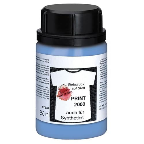 PAINT IT EASY NEU Siebdruckfarbe DEKAPRINT 2000, 250 ml, Hellblau von PAINT IT EASY