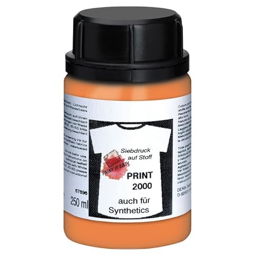 PAINT IT EASY NEU Siebdruckfarbe DEKAPRINT 2000, 250 ml, Orange von PAINT IT EASY