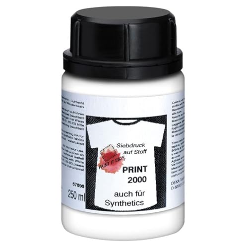 PAINT IT EASY NEU Siebdruckfarbe DEKAPRINT 2000, 250 ml, Weiß von PAINT IT EASY