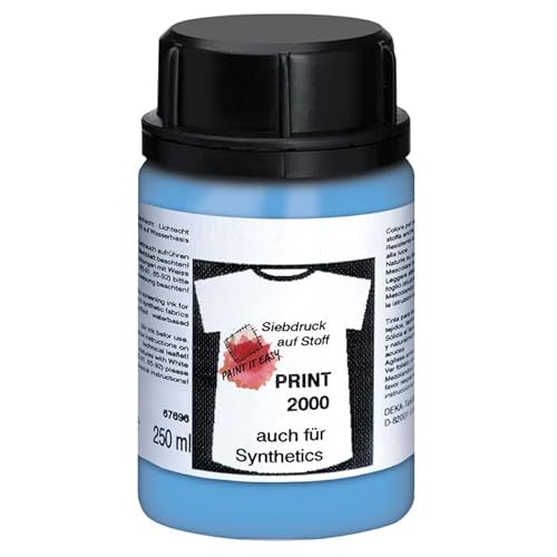 PAINT IT EASY NEU Siebdruckfarbe DEKAPRINT 2000 Deckend, 250 ml, Azur von PAINT IT EASY