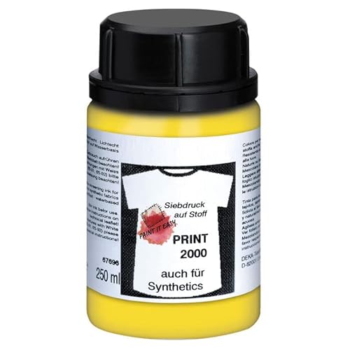 PAINT IT EASY NEU Siebdruckfarbe DEKAPRINT 2000 Deckend, 250 ml, Gelb von PAINT IT EASY