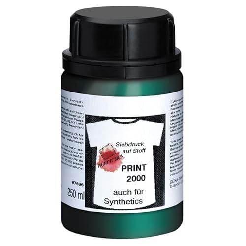 PAINT IT EASY NEU Siebdruckfarbe DEKAPRINT 2000 Metallic, 250 ml, Metallic-Grün von PAINT IT EASY