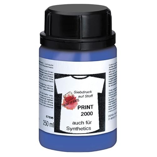 PAINT IT EASY NEU Siebdruckfarbe DEKAPRINT 2000 Neon, 250 ml, Neon-Blau von PAINT IT EASY