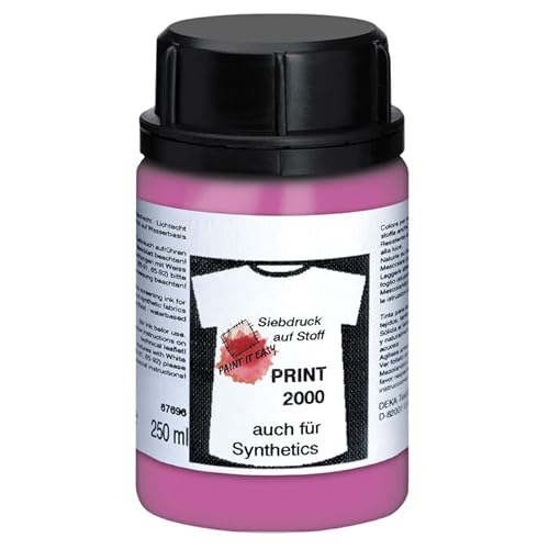 PAINT IT EASY NEU Siebdruckfarbe DEKAPRINT 2000 Neon, 250 ml, Neon-Pink von PAINT IT EASY