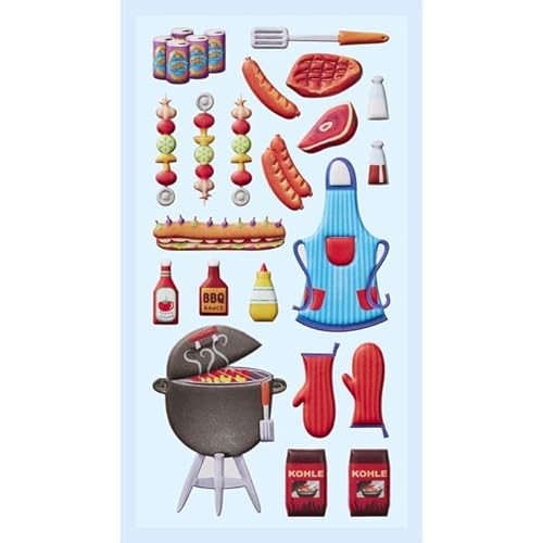 PAINT IT EASY NEU Softy 3-D Sticker/Aufkleber, Grill-Party, 1 Bogen von PAINT IT EASY