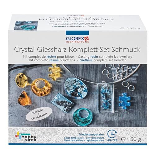 PAINT IT EASY NEU Starter-Set Crystal-Gießharz Niedertemperatur, Komplett-Set Schmuck von PAINT IT EASY