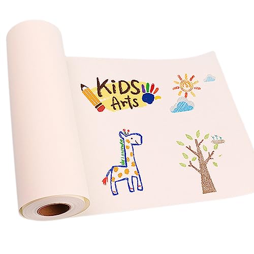 PALUDO Zeichenpapier Rolle, 22.5 cm x 20m Weiße Papierrolle, Malpapier Rolle Kinder, Skizzenpapier Skizzenrolle für Kinder Staffeleipapier Wandkunst Skizzieren Basteln Zeichnen Geschenkpapier von PALUDO