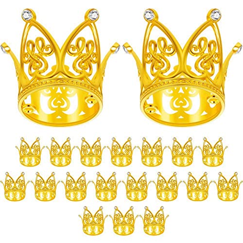 PAMENET 20 Stück Crown Cake Topper Mini Baby Crown Gold Crown Cupcake Toppers für Geburtstagsfeier Baby Shower Cake Dekorationen von PAMENET