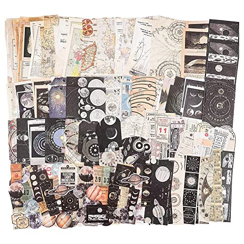 PAMENET Vintage Scrapbook Supplies Pack (200 Stück) für Kunst Journaling Junk Journal Planer DIY Papier Aufkleber (A) von PAMENET