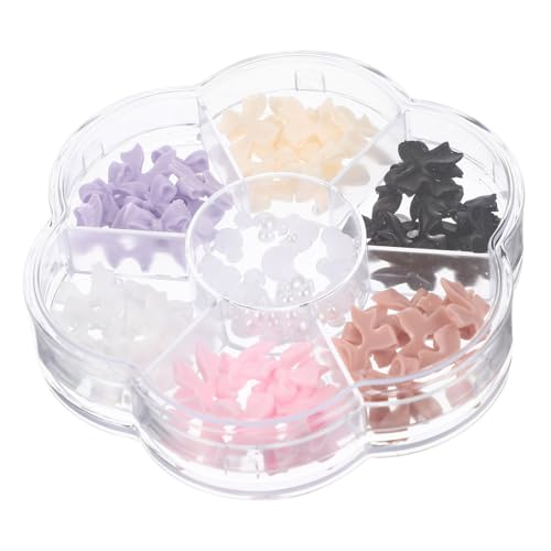 PAMINGONO Perlen Weiss Nagel Charms Und Flatback Perlen Set 1 Box Nail Art Charms Mit Bowknot Und Perlen Diy Nageldekoration Flache Rückseite Gemischte Farben Ideal Für Maniküre Und Bastelprojekte von PAMINGONO