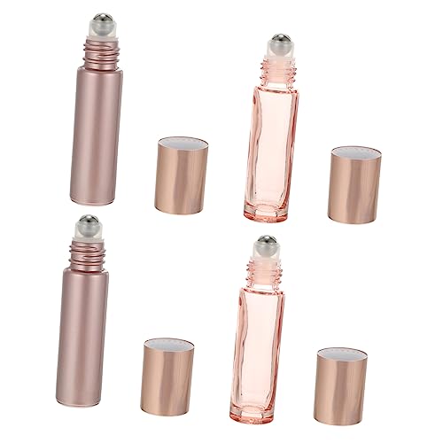 PAMINGONO 12er Set 10ml Rollerflaschen Für Ätherische Öle Auslaufsichere Behälter Rosé Mit Glänzendem Und Mattem Deckel Ideal Für Aromatherapie Und Duftöle von PAMINGONO