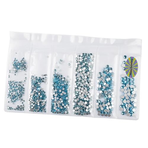 PAMINGONO 1364 Stück Nagelkunstzubehör Aufkleber für Nägel Nagel Strass Nagelaufkleber Nagelschmuck nagelsteine nail steine nailkndy DIY Maniküre Dekoration Nailart-Strasssteine Sky-blue von PAMINGONO