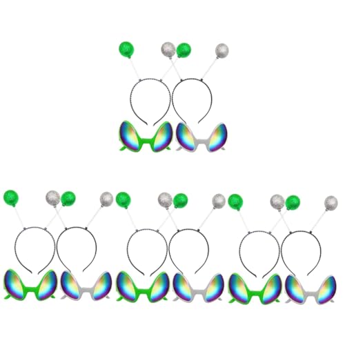 PAMINGONO 16 Stk Halloween-alien-kostüm Weltraum-stirnband Alien-stirnband Klobiger Glitzer Bienen-gastgeschenke Weltraum-partykostüm Außerirdische Brille Bopper Alien-brille Metall von PAMINGONO
