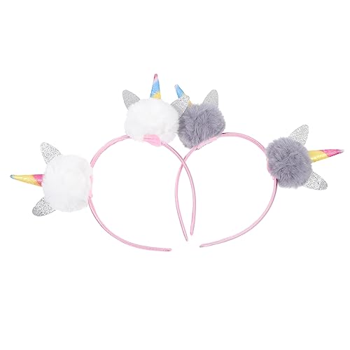 PAMINGONO 2St einhorn stirnband Party-Haarschmuck kinder dekor silvester kopfschmuck party kopfschmuck kleider Stirnbänder für Bühnenauftritte Mädchen Einhorn Haarreifen Plüschstoffe von PAMINGONO