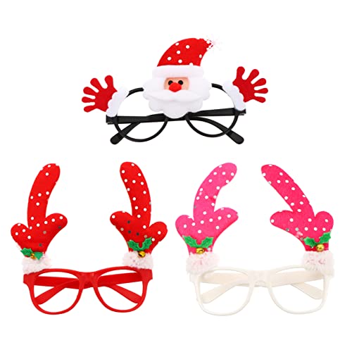 PAMINGONO 3St Weihnachtsbrille Weihnachtliche Neuheitsgläser Süße Sonnenbrille kind sonnenbrille kinder ferngläser kinderferngläser Foto-Requisiten lustige Brille Kunststoffe und Vliesstoffe von PAMINGONO