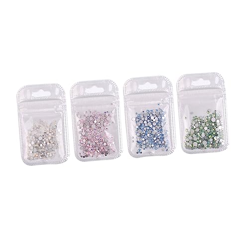 PAMINGONO 4 Stück Bunte Maniküre Glas Strasssteine Glitzer Nagelzubehör Für Damen Und Mädchen Kristallperlen Für Kreative Nageldesigns Und Nail Art Anwendungen von PAMINGONO