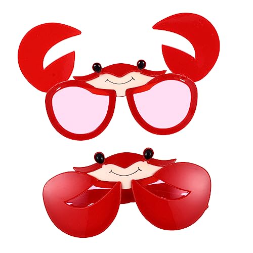 PAMINGONO 6 Stk Krabbengläser the hallow halllowen party brillen famlyguy partygläßer Partybrille Strandgeschenke lustige Brille Gadget Schwimmbad Krabbenbrille Brillenstütze Plastik rot von PAMINGONO