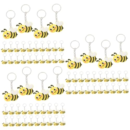 PAMINGONO 72 Stk Biene Schlüsselanhänger Geschenkartikel Für Bienen-mottopartys Frühling Schlüsselanhänger Biene+party+gefälligkeiten Karikatur Für Kinder Schleudern Lecker Metall von PAMINGONO