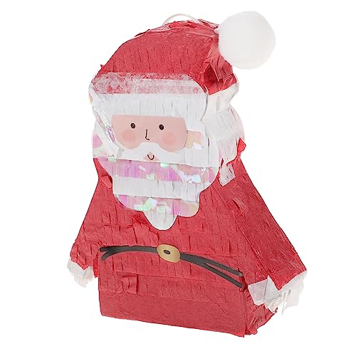 PAMINGONO Weihnachtspinata Rentier Piniata Für Die Weihnachtsfeier Weihnachtszuckerstangen Spielzeug-elfen-outfit Weihnachten Weihnachtskugeln Weihnachtsfeierspiele Fallen Papier Rot von PAMINGONO