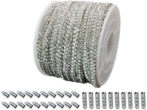 PAMIR TONG Glitzerndes Strass-Seil, 6 m, 0,5 cm, glitzernde Schnürsenkel, Schnur für Schuhe, Schmuckherstellung, DIY (Silber #357-01) von PAMIR TONG