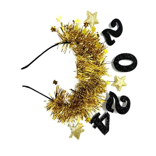 2024 Happy New Year Stirnband Glitzer Hairhoop Dekoration Weihnachten Neujahr Party Foto Requisiten Haarschmuck Haarband für Feier von PANFHGFG