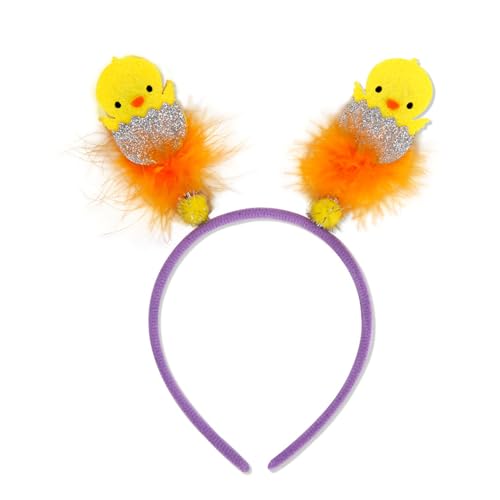 PANFHGFG Oster-Stirnbänder, Osterhasen-Ohr-Stirnband, Huhn-Stirnband, Party, Urlaub, Dekoration, Fotokabinen-Requisiten, Geschenke, Hasenohren, Stirnband von PANFHGFG