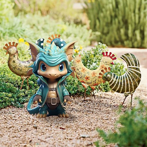 PANGHUBO Pastable Cartoon Dragon Ornaments,Dragon Ornament Shelf Resin Dragon Toy Statue Dragon ornament for tabletop display Resin Sculpture Ornaments Statues Resin Cartoon Dragon von PANGHUBO