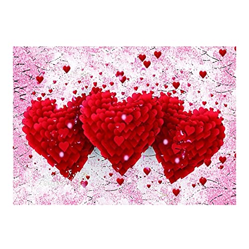 PANGHUBO Valentine Diamond Painting Kits für Erwachsene, Zwerg Paar auf Fahrrad Diamant Malerei Kits, DIY 5D Full Drill Valentinstag Diamant Malerei Herz Turm Diamant Kunst Kits für Home Decor (A) von PANGHUBO