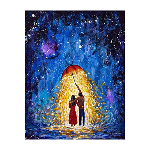 PANGHUBO Valentine Diamond Painting Kits für Erwachsene, Zwerg Paar auf Fahrrad Diamant Malerei Kits, DIY 5D Full Drill Valentinstag Diamant Malerei Herz Turm Diamant Kunst Kits für Home Decor (B) von PANGHUBO