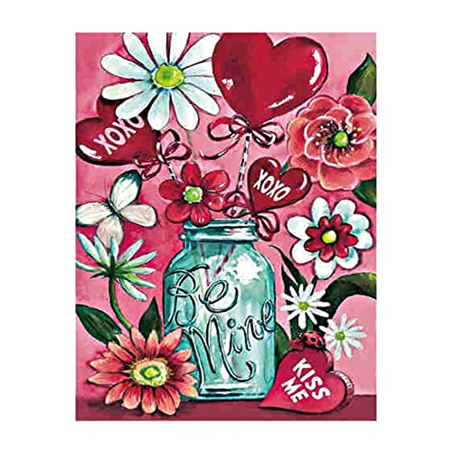 PANGHUBO Valentine Diamond Painting Kits für Erwachsene, Zwerg Paar auf Fahrrad Diamant Malerei Kits, DIY 5D Full Drill Valentinstag Diamant Malerei Herz Turm Diamant Kunst Kits für Home Decor (D) von PANGHUBO