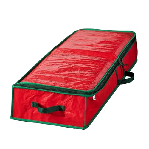 PANGHUBO Weihnachts-Geschenkpapier-Aufbewahrungstasche mit Innentaschen, Weihnachtsdekoration, Aufbewahrungsbox, Geschenkpapier-Organizer für Weihnachtsdekorationen, Schleifen, langlebig, reißfest, von PANGHUBO