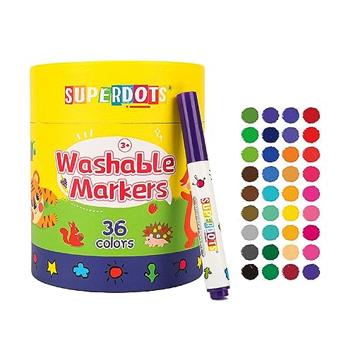 PANHDK 12/24/36 Farben, abwaschbare Filzstifte, Aquarell-Marker zum Zeichnen, Malbücher, tragbares Kinderkunst-Set von PANHDK