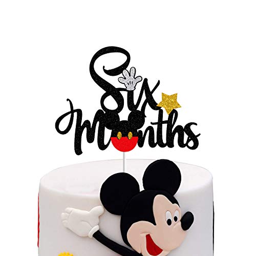 Mickey Sechs Monate Kuchendekoration, glitzernde Mickey Mouse 1/2 Half Birthday Baby Shower Party Dekoration von PANHUI