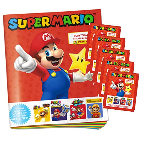 Panini Super Mario Sticker - Play Time (2023) - 1 Sammelmappe + 5 Tüten Sammelsticker von PANINI