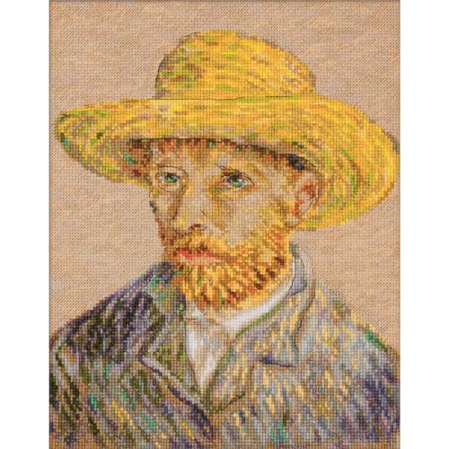 PANNA Kreuzstich Stickpackung Goldene Serie. Selbstportrait mit Strohhut. Vincent van Gogh, Zählmuster, 21,5x27cm von PANNA