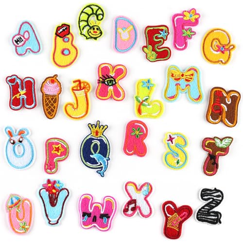 26 Stück Englisches Alphabet Flicken Zum AufbüGeln,BüGelflicken Kinder,Patches Zum AufbüGeln Erwachsene,Ideal Zum Selbermachen Oder Reparieren Von Kleidung Oder Zum Abdecken Von Rissen von PANYI