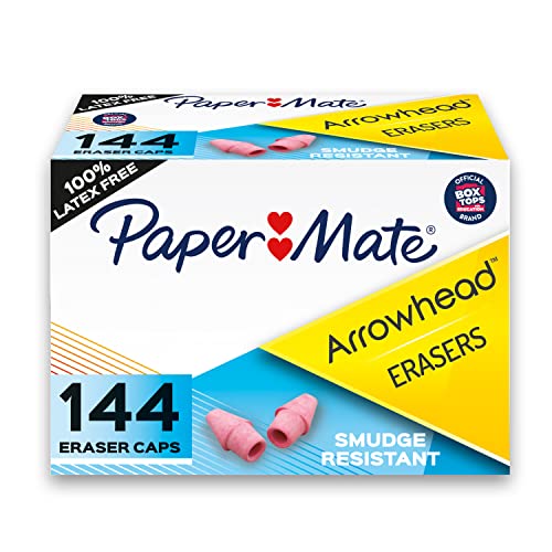 Paper Mate Arrowhead Radiergummi, Perlenkappe, Rosa, 144 Stück von PAPER MATE