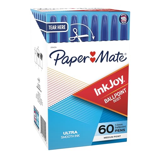 Paper Mate InkJoy 50ST Kugelschreiber, mittlere Spitze (1,0 mm), Blau, 60 Stück von PAPER MATE