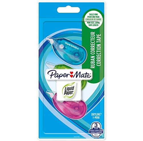 PAPER MATE DryLine i-Mini Korrekturband | Gemischte Farben | 3 Stück von PAPER MATE