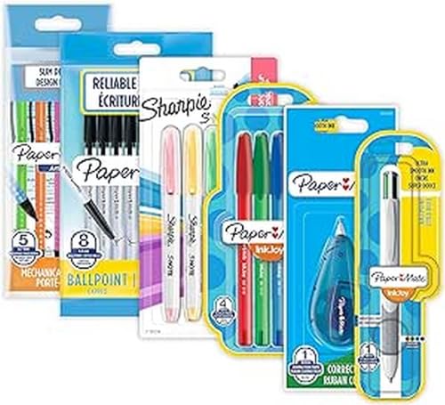 Paper Mate & Sharpie Stifte Set | Schreibwaren | Kugelschreiber, Textmarker, Druckbleistifte & Korrekturband | Perfekt für Schule & Büro | 23 Stück von PAPER MATE