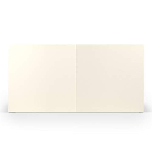 PAPERADO 10 Faltkarten Quadratisch 15,7 x 15,7 cm - Ivory gerippt Creme - Doppelkarten vorgefaltet blanko 220 g/m² - Kleine Klappkarten Basteln Einladungskarten Hochzeit Kommunion von PAPERADO