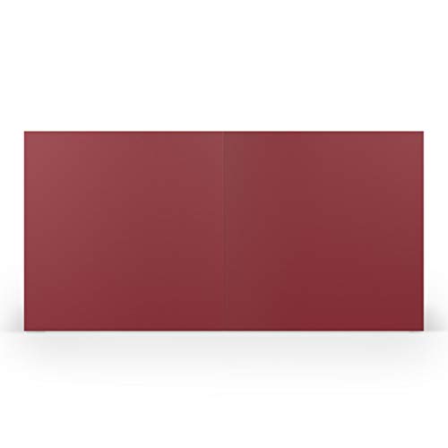 PAPERADO 100 Faltkarten Quadratisch 15,7 x 15,7 cm - Rosso gerippt Dunkel-Rot - Doppelkarten vorgefaltet blanko 220 g/m² - Kleine Klappkarten Basteln Einladungskarten Hochzeit Kommunion von PAPERADO