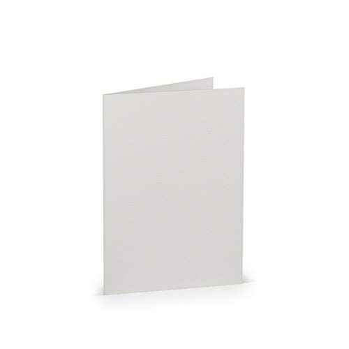 PAPERADO 25 Faltkarte DIN A6 Eisgrau gerippt Hell-Grau - Doppelkarte vorgefaltet 220 g/m² - 210 x 148 mm - Klappkarten Basteln Einladungskarten Hochzeit Kommunion von PAPERADO