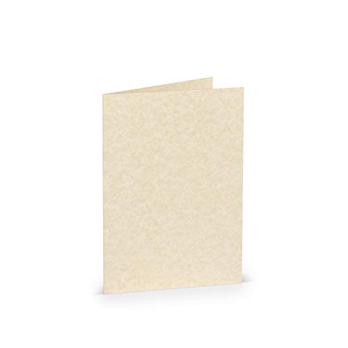 PAPERADO 25 Faltkarte DIN A6 Vellum - Doppelkarte vorgefaltet 220 g/m² - 210 x 148 mm - Klappkarten Basteln Einladungskarten Hochzeit Kommunion von PAPERADO