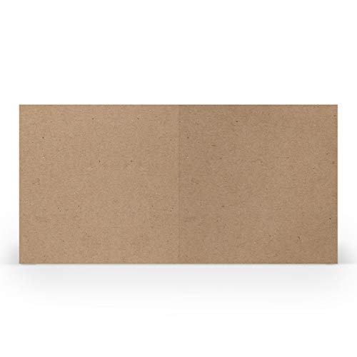 PAPERADO 25 Faltkarten Quadratisch 15,7 x 15,7 cm - Kraftpapier - Doppelkarten vorgefaltet blanko 220 g/m² - Kleine Klappkarten Basteln Einladungskarten Hochzeit Kommunion von PAPERADO