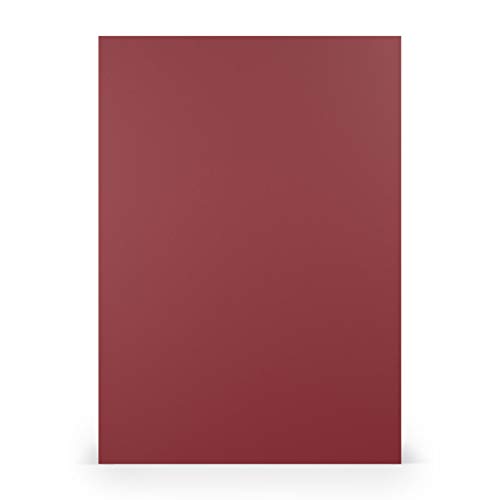 PAPERADO 25x Tonpapier DIN A4 - Rosso gerippt Dunkel-Rot 160 g/m² Papierbögen - Bastelpapier in 29,7 x 21 cm Malen, Basteln & Drucken von PAPERADO