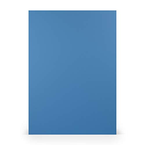 PAPERADO 25x Tonpapier DIN A4 - Stahlblau gerippt Royal-Blau 160 g/m² Papierbögen - Bastelpapier in 29,7 x 21 cm Malen, Basteln & Drucken von PAPERADO