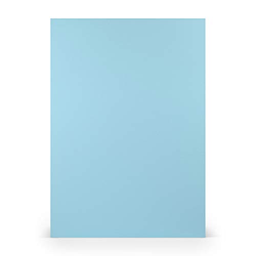 PAPERADO 50x Tonpapier DIN A4 - Aqua gerippt Hell-Blau 160 g/m² Papierbögen - Bastelpapier in 29,7 x 21 cm Malen, Basteln & Drucken von PAPERADO