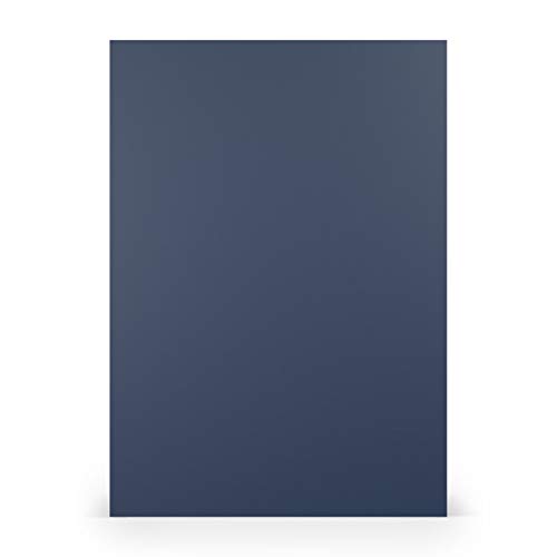 PAPERADO 50x Tonpapier DIN A4 - Jeans gerippt Dunkel-Blau 160 g/m² Papierbögen - Bastelpapier in 29,7 x 21 cm Malen, Basteln & Drucken von PAPERADO