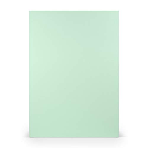 PAPERADO 50x Tonpapier DIN A4 - Mint gerippt Eukalyptus Hell-Grün 160 g/m² Papierbögen - Bastelpapier in 29,7 x 21 cm Malen, Basteln & Drucken von PAPERADO